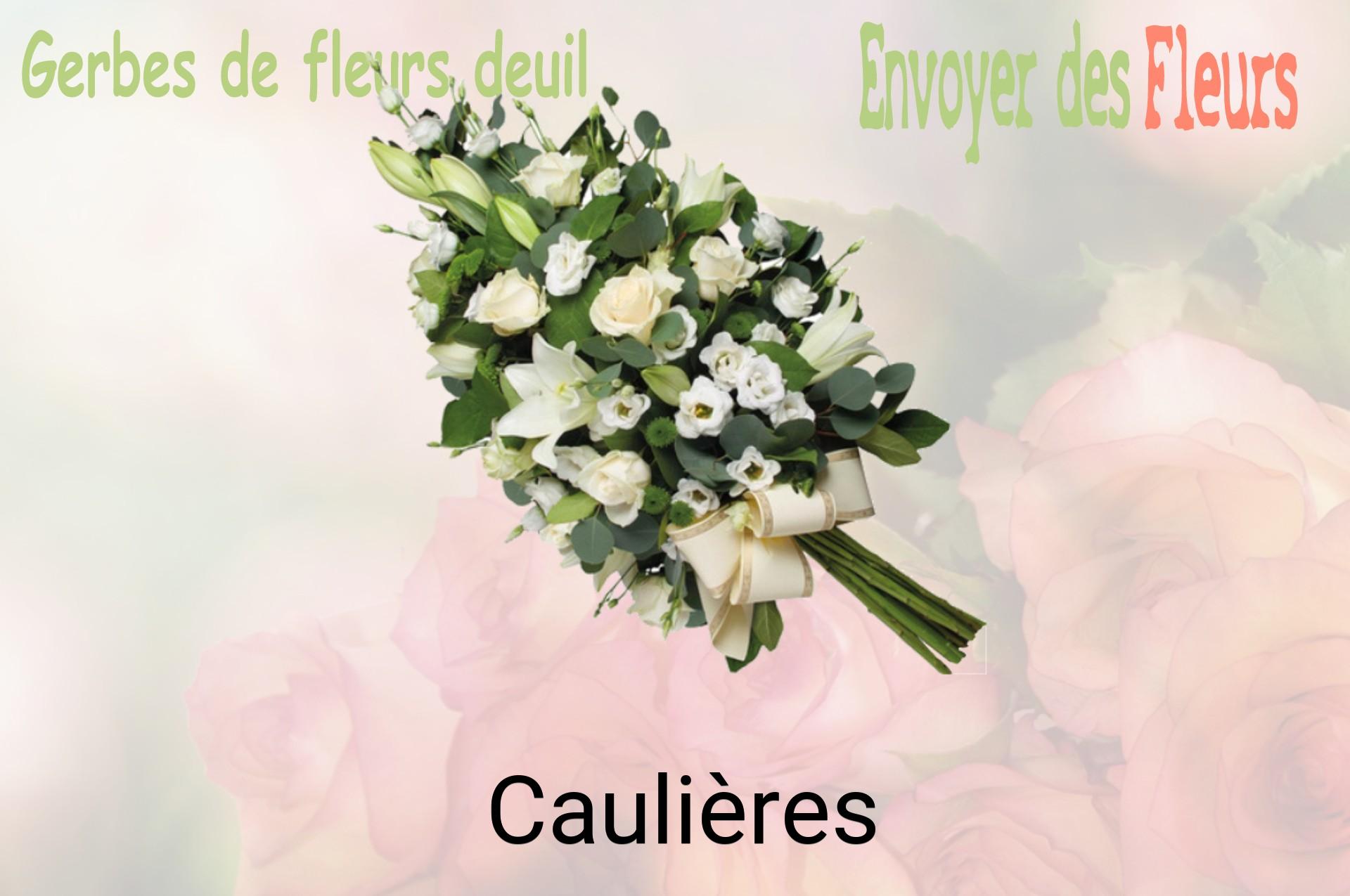 Gerbe de fleurs de deuil livrée à Caulières